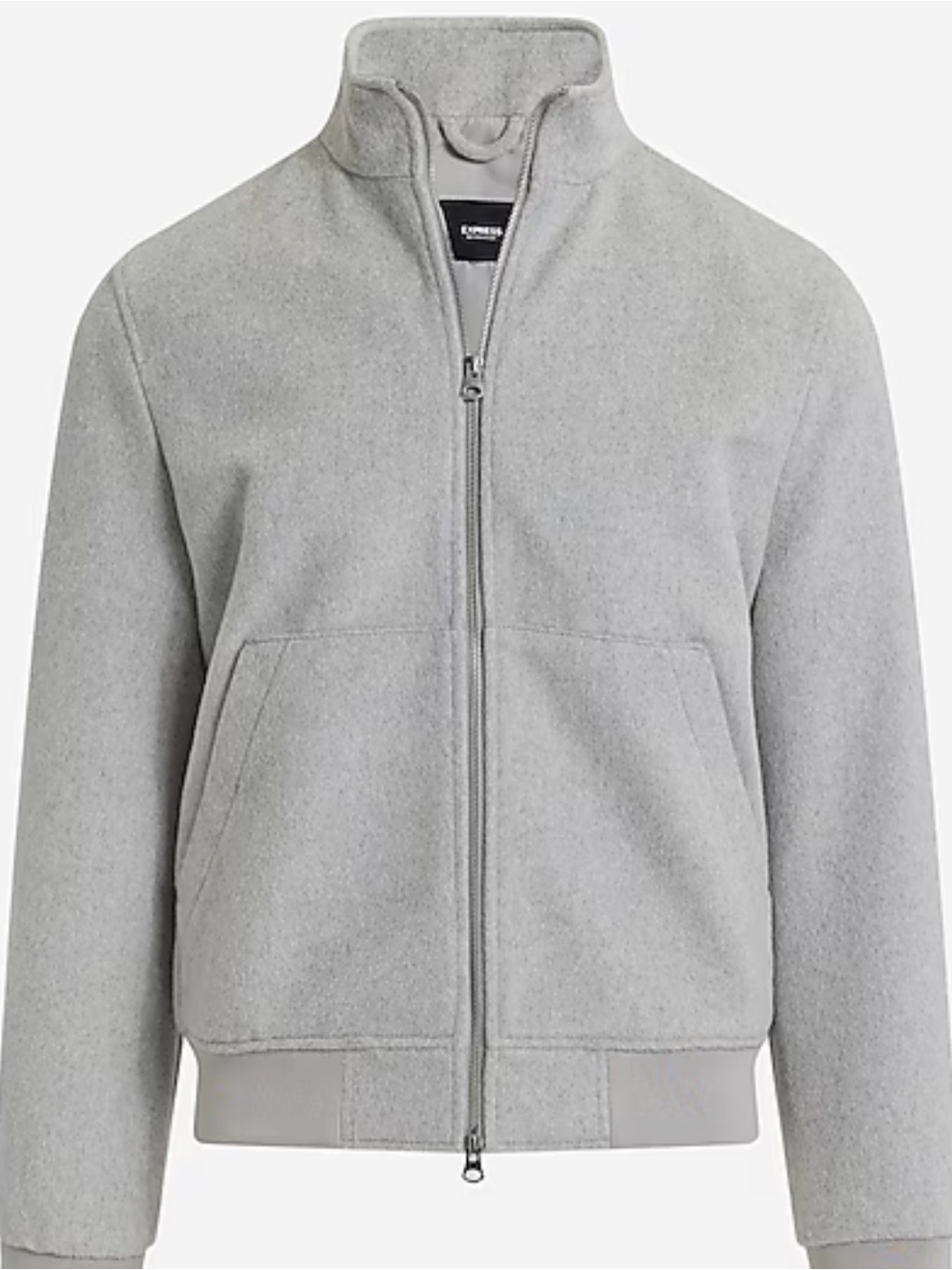 Express Light Gray Bomber Jacket